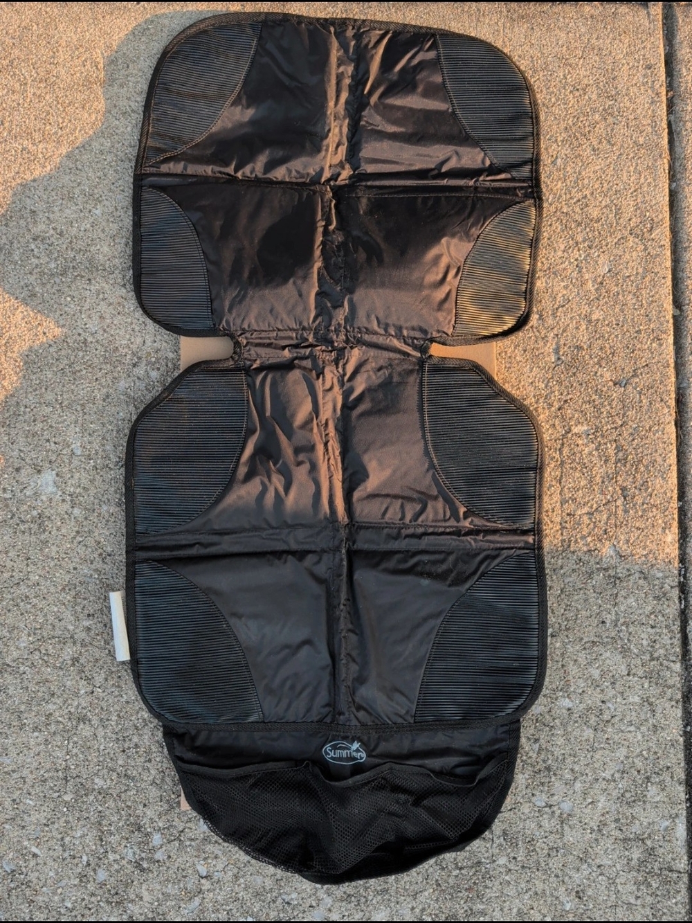 Universal Black Kids Car Seat Protector with Storage Pocket